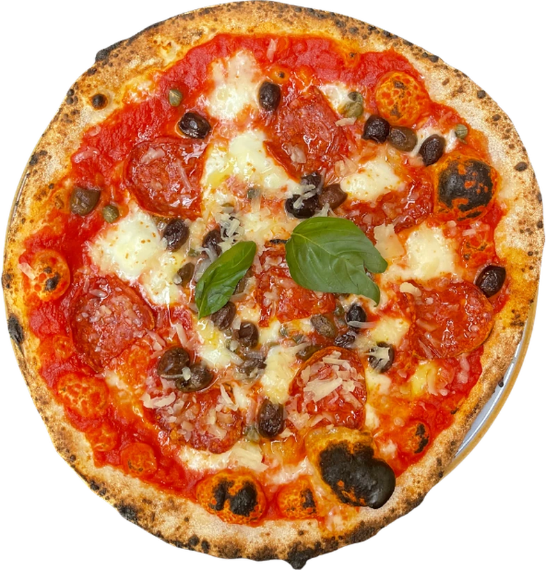 Pizza gourmet con ingredienti selezionati della pizzeria The Little Italy a San Maurizio Canavese